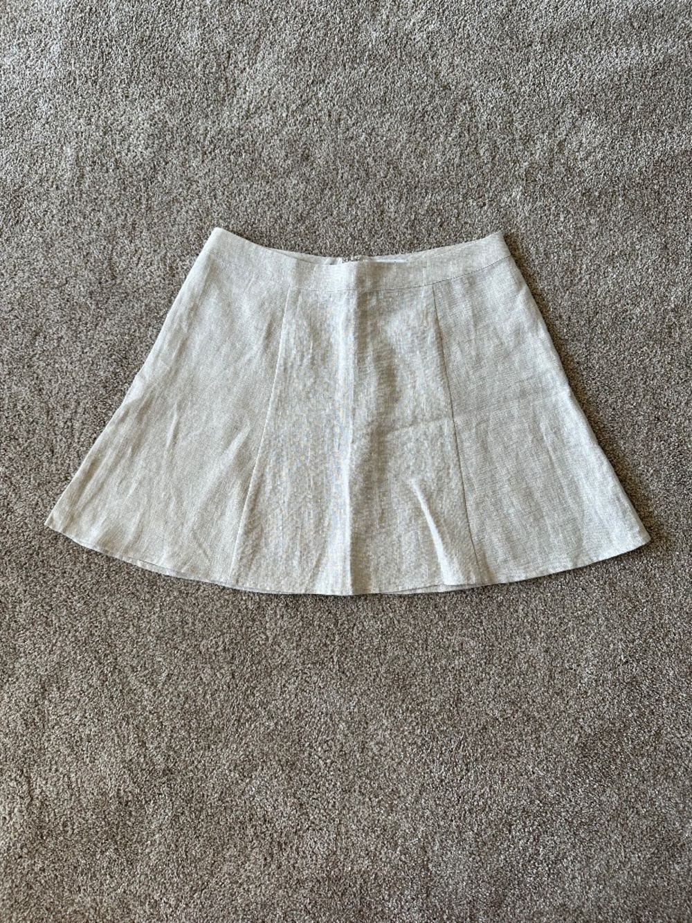 NWOT Reformation 100% Linen Mini Skirt Beige Natural A-Line Cottagecore Size 6